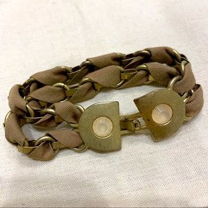 Banana Republic Khaki Ribbon Chain Bracelet